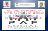 AUDITORIA OPERACIONAL NA GESTÃO DA COLETA DE RESÍDUOS SÓLIDOS URBANOS EM PINHALÃO/PR (2011-2012)