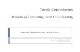 Tarefa Coprodução: Models of Comunity and Civil Society Anna Cecilia Petrassi (Ciça) Jeferson Dahmer Pesquisa Diagnóstico do Capital Social.