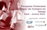Pesquisa Trimestral Intenção de Compra no Varejo Abril - Junho/ 2012 Apresentação – 11/04/2012.