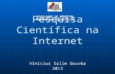 Pesquisa Científica na Internet Vinicius Salim Gouvêa 2013 FACULDADE DE MEDICINA METODOLOGIA CIENTÍFICA.