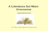 A Literatura Sul-Mato- Grossense Apontamentos Prof. MSc Carlos Alberto dos Santos Dutra.