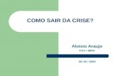 COMO SAIR DA CRISE? Aloisio Araujo FGV / IMPA 20/ 05 / 2009.
