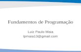 Fundamentos de Programação Luiz Paulo Maia lpmaia13@gmail.com.