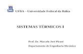 SISTEMAS TÉRMICOS I Prof. Dr. Marcelo José Pirani Departamento de Engenharia Mecânica UFBA – Universidade Federal da Bahia.