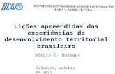 Lições apreendidas das experiências de desenvolvimento territorial brasileiro Sérgio C. Buarque Salvador, outubro de 2011.