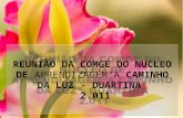 REUNIÃO DA COMGE DO NUCLEO DE APRENDIZAGEM“A CAMINHO DA LUZ”- DUARTINA 2.011.
