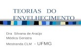 TEORIAS DO ENVELHECIMENTO Dra Silvana de Araújo Médica Geriatra Mestranda CLM - UFMG.