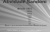 Atividade Sandoni desde 1921 1931 1941 1951 1961 1971 1981 1991 2001 S and + de 8 décadas Promovendo S aúde no Brasil.