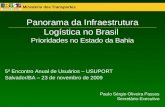 Ministério dos Transportes Panorama da Infraestrutura Logística no Brasil Prioridades no Estado da Bahia 5º Encontro Anual de Usuários – USUPORT Salvador/BA.