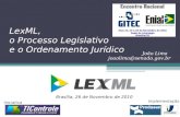 LexML, o Processo Legislativo e o Ordenamento Jurídico Brasília, 26 de Novembro de 2010 Iniciativa Implementação João Lima joaolima@senado.gov.br.