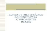 CURSO DE PREVENÇÃO DE ACIDENTES PARA COMPONENTES DE CIPA.