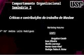 Comportamento Organizacional Seminário 2 Críticas e contribuições do trabalho de Maslow Profª Drª Andrea Leite Rodrigues Marketing Noturno GRUPO Dreyphus.