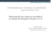 UNIVERSIDADE FEDERAL FLUMINENSE Agenda Acadêmica 2013 Administração Aluna: Jeniffer Marchon Moulaz Orientador: Eduardo P. Cruz Mapeamento das empresas.