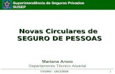 Superintendência de Seguros Privados SUSEP CVG/RS - 10/11/2005 1 Novas Circulares de SEGURO DE PESSOAS Mariana Arozo Departamento Técnico Atuarial.