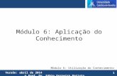 Módulo 6: Utilização do Conhecimento Versão: abril de 2014 © Prof. Dr. Fábio Ferreira Batista Módulo 6: Aplicação do Conhecimento 1.