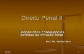 2/9/20141 Direito Penal II Teorias das Conseqüências Jurídicas da Infração Penal Prof. Ms. Warley Belo.