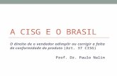 A CISG E O BRASIL O direito de o vendedor adimplir ou corrigir a falta de conformidade do produto (Art. 37 CISG) Prof. Dr. Paulo Nalin.