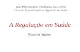 A Regulação em Saúde Fausto Jaime UNIVERSIDADE FEDERAL DE GOIÁS Curso de Especialização em Regulação em Saúde.