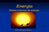 Energia Energia Fontes e formas de energia Profº M.S.Lourival Gomes.