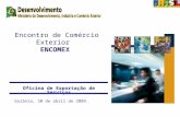 Encontro de Comércio Exterior ENCOMEX Oficina de Exportação de Serviços Goiânia, 30 de abril de 2009.