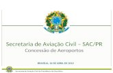 BRASÍLIA, 16 DE ABRIL DE 2012 Secretaria de Aviação Civil – SAC/PR Concessão de Aeroportos.