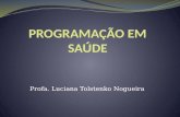 Profa. Luciana Tolstenko Nogueira. Programação em Saúde A programação é compreendida como uma tecnologia de organização do trabalho assistencial. Busca.