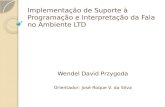 Implementação de Suporte à Programação e Interpretação da Fala no Ambiente LTD Wendel David Przygoda Orientador: José Roque V. da Silva.