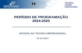 APOIOS AO TECIDO EMPRESARIAL 23-04-2014 PERÍODO DE PROGRAMAÇÃO 2014-2020.