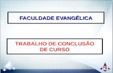 FACULDADE EVANGÉLICA TRABALHO DE CONCLUSÃO DE CURSO.