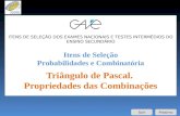 SairPróximo Itens de Seleção Probabilidades e Combinatória Triângulo de Pascal. Propriedades das Combinações ITENS DE SELEÇÃO DOS EXAMES NACIONAIS E TESTES.