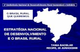 O BRASIL RURAL QUE QUEREMOS TANIA BACELAR RECIFE, 26 JUNHO/2008 1ª Conferência Nacional de Desenvolvimento Rural Sustentável e Solidário ESTRATÉGIA NACIONAL.