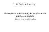 Luis Roque klering Inovações nas organizações empresariais, públicas e sociais: tipos e propriedades.