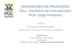 ENGENHARIA DE PRODUÇÃO Disc.: Gerência de Manutenção Prof. Jorge Marques Aula 8 Técnicas de Manutenção Falhas em uniões por Parafusos e Rebites Referências.