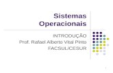 1 Sistemas Operacionais INTRODUÇÃO Prof. Rafael Alberto Vital Pinto FACSUL/CESUR.