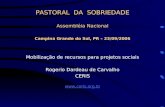 PASTORAL DA SOBRIEDADE Assembléia Nacional Campina Grande do Sul, PR – 23/09/2006 Mobilização de recursos para projetos sociais Rogerio Dardeau de Carvalho.