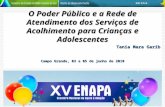 O Poder Público e a Rede de Atendimento dos Serviços de Acolhimento para Crianças e Adolescentes Tania Mara Garib Campo Grande, 03 a 05 de junho de 2010.