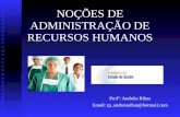 NOÇÕES DE ADMINISTRAÇÃO DE RECURSOS HUMANOS Profª: Andréia Ribas Email: rp_andreiaribas@hotmail.com.