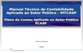Manual Técnico de Contabilidade Aplicada ao Setor Público – MTCASP Plano de Contas Aplicado ao Setor Público PCASP 2009 Tesouro Nacional.