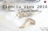 Ciência Viva 2014 FUNGI: O terceiro Reino Ana Soares Fernando Costa Universidade de Évora – Polo da Mitra.