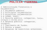 POLÍCIA FEDERAL 2 Administração Financeira e Orçamentária. 2.1 Orçamento público. 2.2 Princípios orçamentários. 2.3 Diretrizes orçamentárias. 2.4 SIDOR,