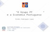 1 “O Grupo PT e a Economia Portuguesa” Ernâni Rodrigues Lopes Associação Portuguesa para o Desenvolvimento das Comunicações Jantar – debate 13 Maio 2004.