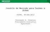 Cenário de Mercado para Suínos e Grãos ASEMG, 09/08/2012 Fernando A. Pereira Presidente Executivo Agroceres.