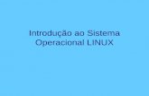 Introdução ao Sistema Operacional LINUX. Sistema Operacional Linux O Sistema Operacional é a interface entre o usuário e seus programas com o computador.