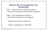 © Pedro Veiga / F.C.-U.L. Nível de Transporte na Internet TCP - Transmission Control Protocol Nível de transporte orientado à ligação UDP - User Datagram.
