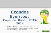 Grandes Eventos: Copa do Mundo FIFA 2014 Rafael Braga – Coordenador de Comunicação e Monitoramento de Mídia do Ministério da Defesa.