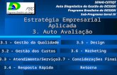 Estratégia Empresarial Aplicada 3. Auto Avaliação SENAI-CETIQT Auto Diagnóstico da Gestão do DESIGN Programa Brasileiro de DESIGN Sub-Programa Geral IV.
