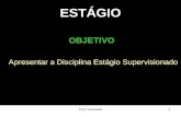 Prof. Fernando1 ESTÁGIO OBJETIVO Apresentar a Disciplina Estágio Supervisionado.