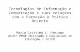 Tecnologias de Informação e Comunicação e suas relações com a Formação e Prática Docente Maria Cristina L. Paniago UCDB/ PPGE Mestrado e Doutorado em Educação.