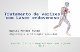 Tratamento de varizes com Laser endovenoso Daniel Mendes Pinto Angiologia e Cirurgia Vascular Reunião clínica – Hospital Mater Dei - junho-2013.