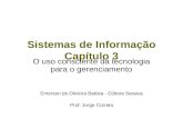 Sistemas de Informação Capítulo 3 O uso consciente da tecnologia para o gerenciamento Emerson de Oliveira Batista - Editora Saraiva Prof. Jorge Correia.